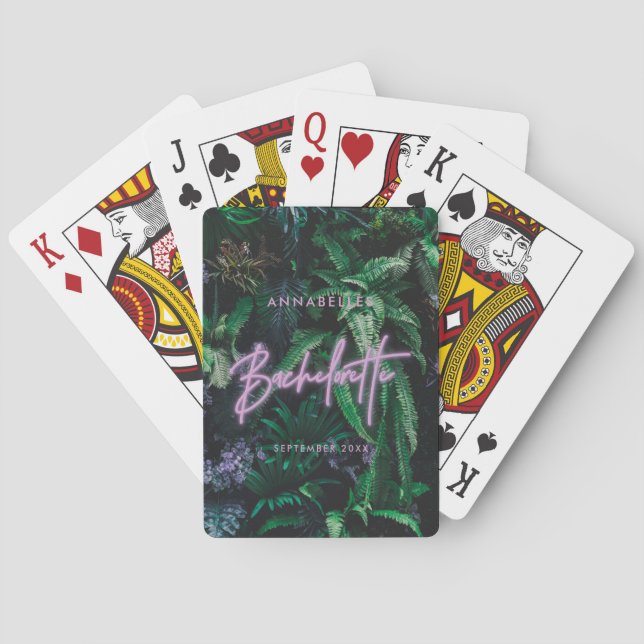 Modern ljust lila flickaktig neon möhippa  casinokort (Baksidan)