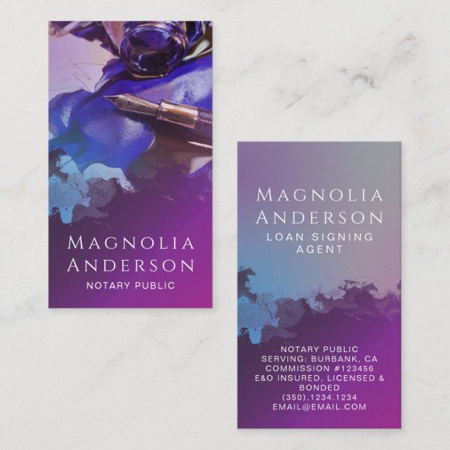 Modern Loan Signing Agent Pen Visitkort (Fram/baksida)