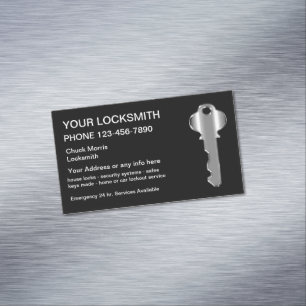 Modern Locksmithsilvernyckel Magnetiska Visitkort