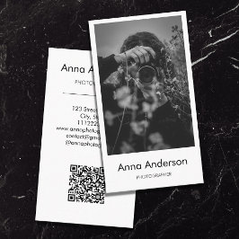 Modern Lodrät Fotografi QR-kodfoto Visitkort