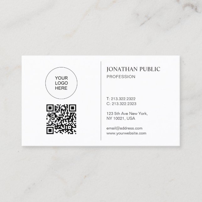 Modern Logo And QR Code Template Connect With Us Visitkort (Framsida)