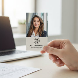 Modern Logo Photo QR Social Media Professional Visitkort