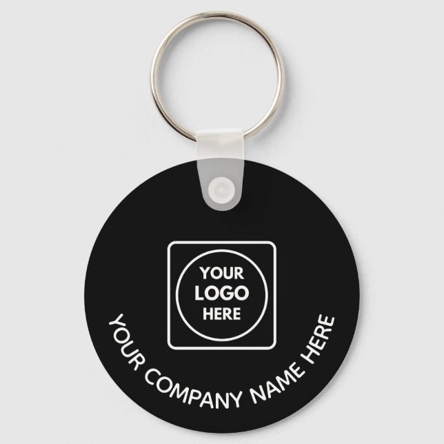 Modern Logo QR Code Promo Black Keychains Nyckelring (Framsida)