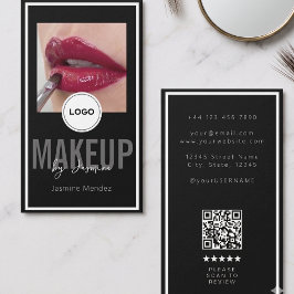 Modern Logo QR Granskning Svart Vit Sminkartist Bu Visitkort