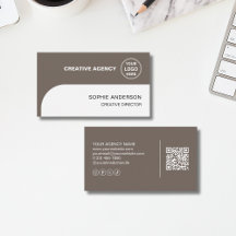 Modern Logo QR Kreativt Företag Taupe