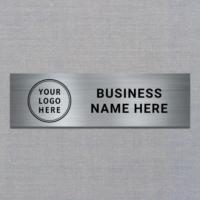 Modern Logo Silver Company Namnbricka (Skapare uppladdad)