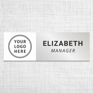 Modern Logo Silver Namnbricka