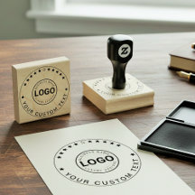 Modern Logo Stamp (Custom Business Text Seal) 