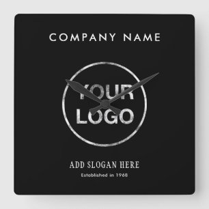 Modern Logodesignföretag Fyrkantig Klocka