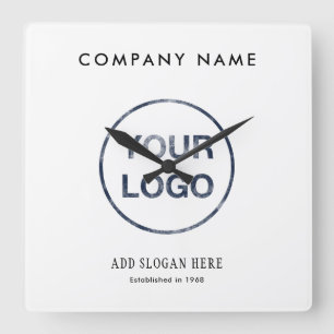 Modern Logodesignföretag Fyrkantig Klocka