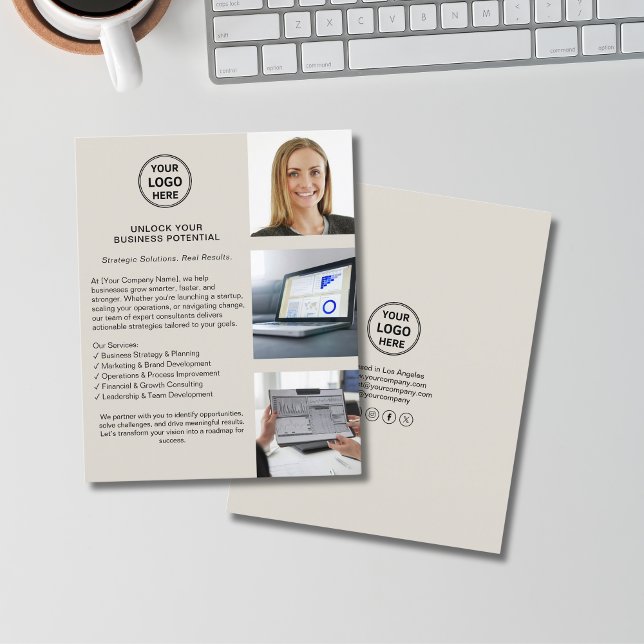 Modern logokonsultverksamhet  flygblad (Create your own Modern Logo Consultant Business Flyer)