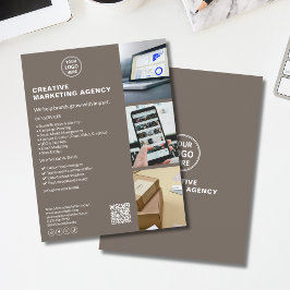 Modern logomarknadsföring kreativ verksamhet Beige Reklamblad