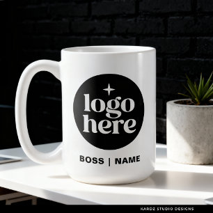 Modern Logotyp Ansiktsmugg för Anställda Kaffemugg