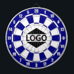 Modern Logotyp av Anpassade på blå och vit Darttavla<br><div class="desc">Anpassningsbar logotyp på blå och vit karttavla. Bättre om bilden har fyrkantig form.</div>
