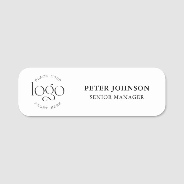 Modern Logotyp av minimal Anpassningsbar, svart oc Namnbricka (Framsida)