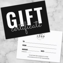 Modern Logotyp Business Gift Certificate