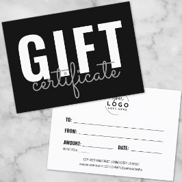 Modern Logotyp Business Gift Certificate Visitkort