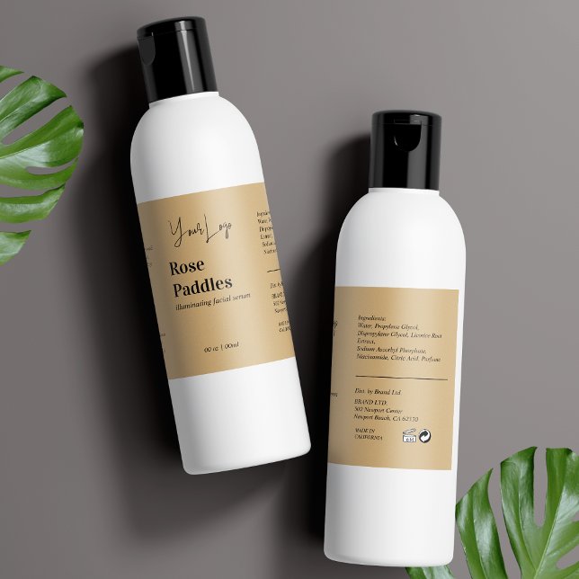 Modern Logotyp Cosmetic Flaska-etikett Fraktsedel (Skapare uppladdad)