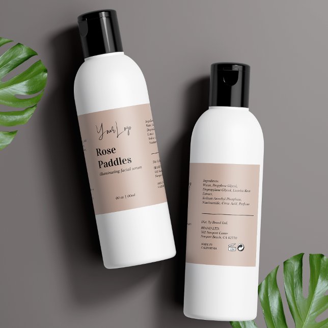 Modern Logotyp Cosmetic Flaska-etikett Fraktsedel (Skapare uppladdad)