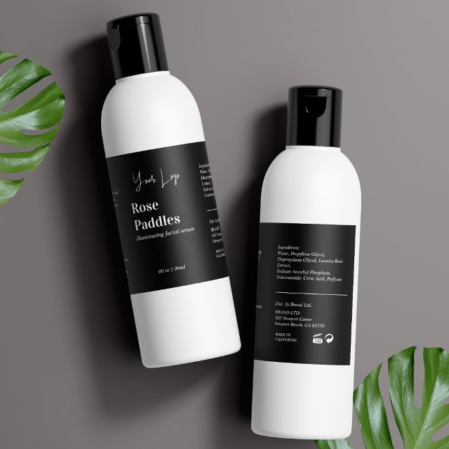 Modern Logotyp Cosmetic Flaska-etikett Fraktsedel (Skapare uppladdad)