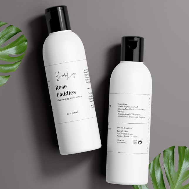 Modern Logotyp Cosmetic Flaska-etikett Fraktsedel (Skapare uppladdad)