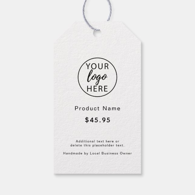 Modern Logotyp - enkel Anpassningsbar Pris Märkre Presentetikett (Baksidan)