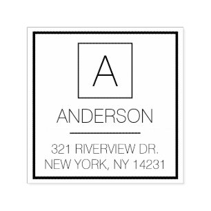Modern Logotyp Enkel Monogram Namn-Returadress Självfärgande Stämpel