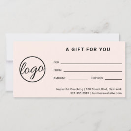 Modern Logotyp - enkelt  Rosa-gåvocertifikat