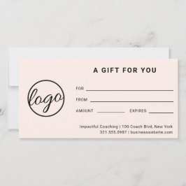 Modern Logotyp - enkelt Rosa-gåvocertifikat