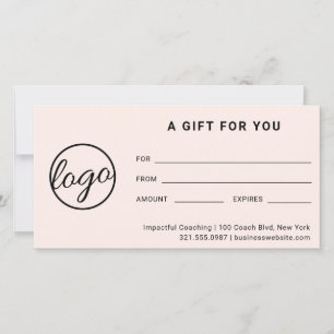 Modern Logotyp - enkelt  Rosa-gåvocertifikat