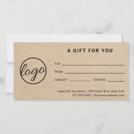Modern Logotyp - enkelt Rustic Gift-certifikat
