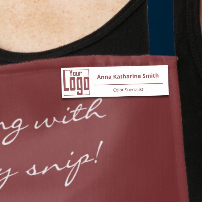 Modern Logotyp Expert Classic Namn bricka Namnbricka (Modern Logo Expertise Classic Name Tag, White, Square Corners)