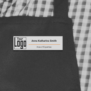 Modern Logotyp Experttis Classic Grått Black Orang Namnbricka