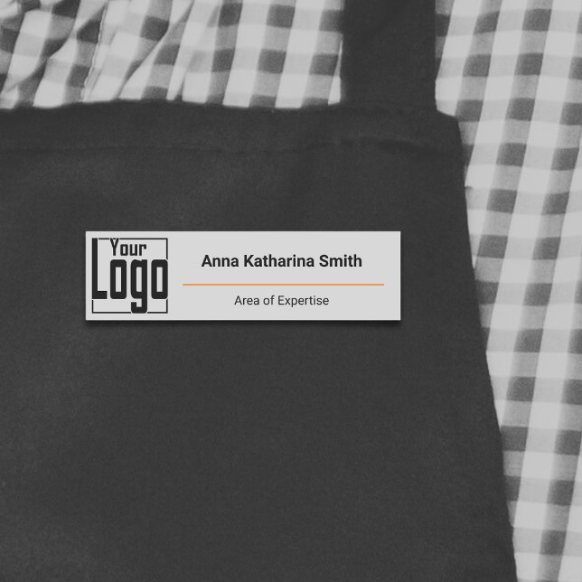 Modern Logotyp Experttis Classic Grått Black Orang Namnbricka (Skapare uppladdad)