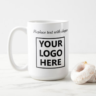 Modern logotyp för företags slogan adress kaffemugg
