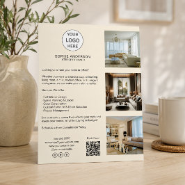 Modern logotyp för krämfärgade professionella affä reklamblad