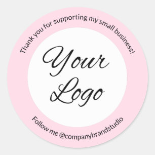 Modern Logotyp för Ljusa rosa Tack Runt Klistermärke