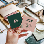 Modern logotyp för minimalistisk grönt och rosa pr fyrkantigt visitkort<br><div class="desc">Modern logotyp för minimalistisk grönt och rosa professionell</div>