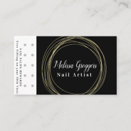 Modern logotyp för nagelkonstnär belöning guld cir visitkort