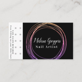 Modern logotyp för nagelkonstnär belöning regnbåge visitkort