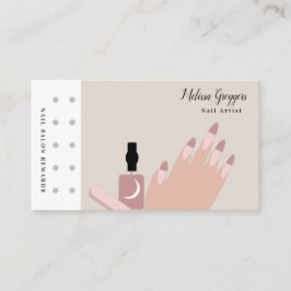 Modern logotyp för nagelkonstnär belöningsaffärsko visitkort