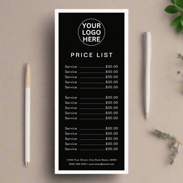 Modern Logotyp för Prisa svartvita listtjänster Reklamkort (Skapare uppladdad)