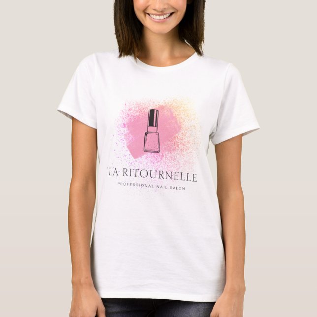Modern Logotyp för Professionell Nagelsalong T Shirt (Framsida)