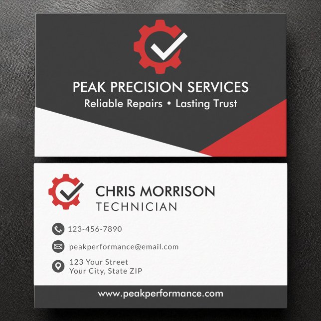Modern Logotyp för reparationsmekanisk Professione Visitkort (Skapare uppladdad)