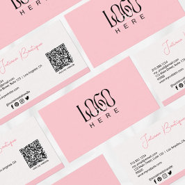 Modern Logotyp för  Rosa | QR-kod Visitkort