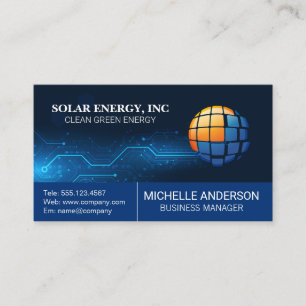 Modern logotyp för solpanel Teknikbakgrund Visitkort