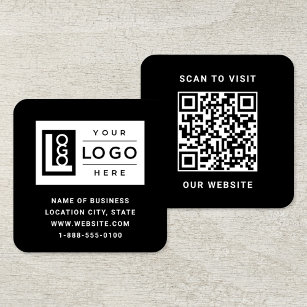 Modern Logotyp för svart Anpassningsbar och QR-kod Fyrkantigt Visitkort
