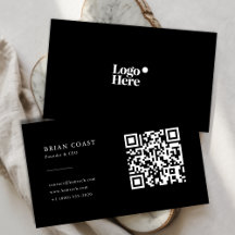 Modern Logotyp för svart QR-kod med minimal Profes