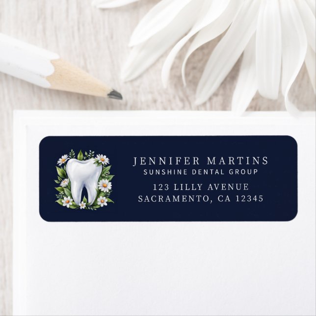 Modern Logotyp för tandläkare Returadress Etikett (Insitu)