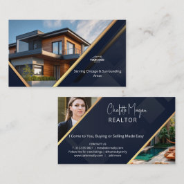 Modern Logotyp Foto Fastighetsmäklare Mäklare Fast Visitkort